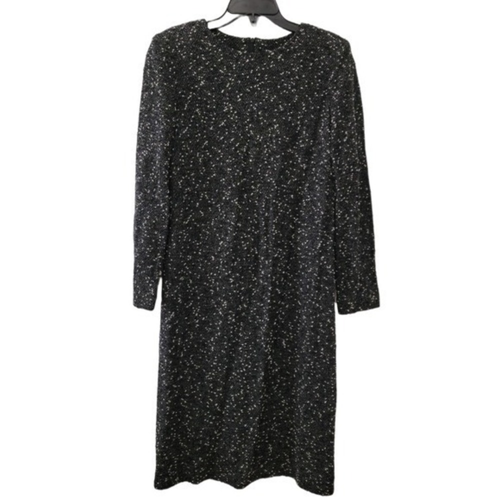 Algo Of Switzerland Boucle Wool Dress Size 40 (US 8? Medium) Black White Vtg?